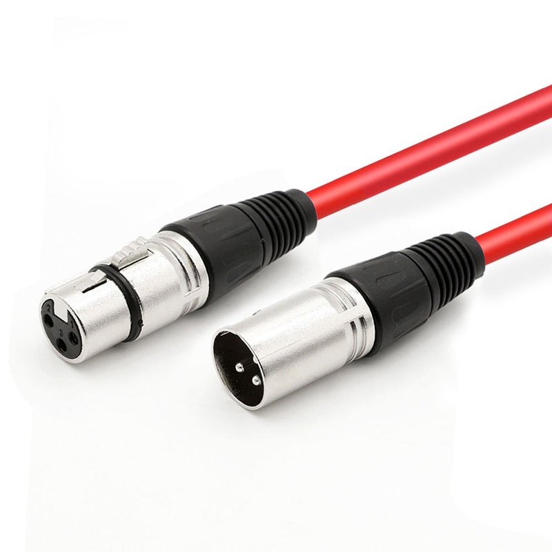DREMAKE 100 Ft Patch Snake Cord XLR Male to XLR Female Speaker Cable Balanced XLR Microphone Cables for Recording, Stage, DJ, Pro, Studio Cable - Red - Image 1